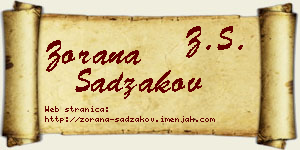 Zorana Sadžakov vizit kartica